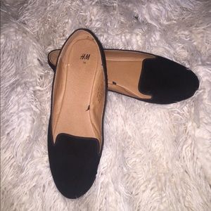 Black Suede Flats NWOT